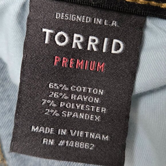 Torrid Sky High Skinny Jeans Dark Wash Stretchy Shaping Band Everyday 24T - Picture 6 of 8